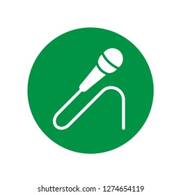 Microphone Icon. Sound & Vocal Vector Illustration. Musical Equipment Sign & Symbol Logo Template.