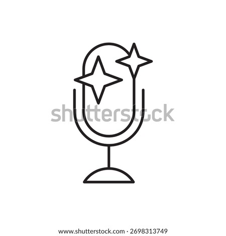Microphone icon with sparkling stars representing a featured recording or live star.