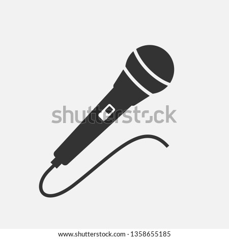 Microphone Icon. Speak, Sing, Communication or Vocal Illustration As A Simple Vector Sign & Trendy Symbol for Design and  Websites, Presentation or Mobile Application.