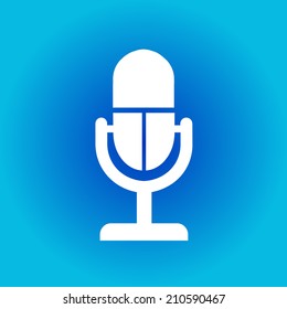 Microphone icon. Speaker symbol. Live music sign. Flat design style. Vector EPS 10.