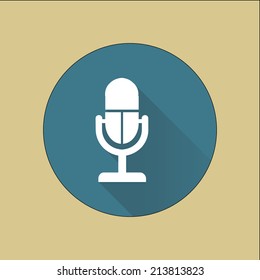 Microphone icon. Speaker symbol. Live music sign. Flat design style. Vector EPS 10.