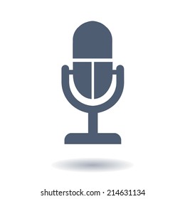 Microphone icon. Speaker symbol. Live music sign. Flat design style. Vector EPS 10.