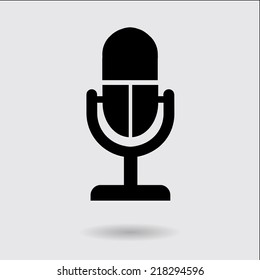Microphone icon. Speaker symbol. Live music sign. Flat design style. Vector EPS 10.