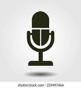 Microphone icon. Speaker symbol. Live music sign. Flat design style. Vector EPS 10.