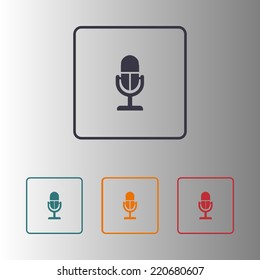 Microphone icon. Speaker symbol. Live music sign. Flat design style. Vector EPS 10.