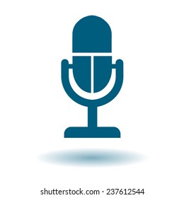 Microphone icon. Speaker symbol. Live music sign. Flat design style. Vector EPS 10.