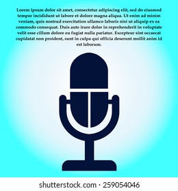 Microphone icon. Speaker symbol. Live music sign. Flat design style. Vector EPS 10.