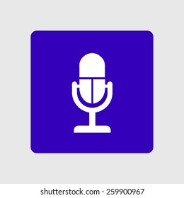 Microphone icon. Speaker symbol. Live music sign. Flat design style. Vector EPS 10.