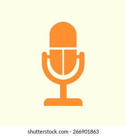 Microphone icon. Speaker symbol. Live music sign. Flat design style. Vector EPS 10.