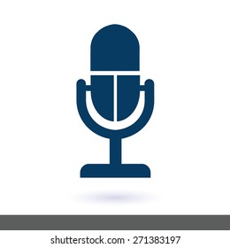 Microphone icon. Speaker symbol. Live music sign. Flat design style. Vector EPS 10.