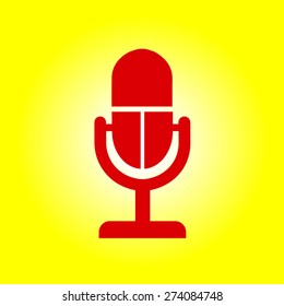 Microphone icon. Speaker symbol. Live music sign. Flat design style. Vector EPS 10.