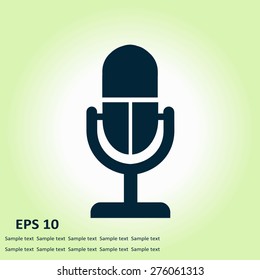 Microphone icon. Speaker symbol. Live music sign. Flat design style. Vector EPS 10.