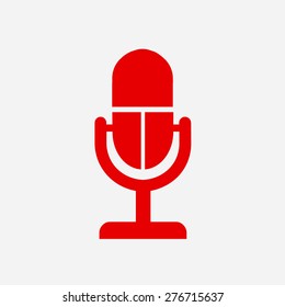 Microphone icon. Speaker symbol. Live music sign. Flat design style. Vector EPS 10.