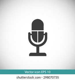 Microphone icon. Speaker symbol. Live music sign. Flat design style. Vector EPS 10.