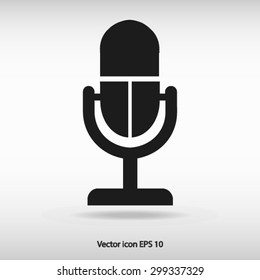 Microphone icon. Speaker symbol. Live music sign. Flat design style. Vector EPS 10.