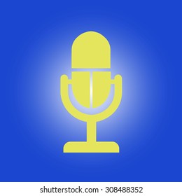 Microphone icon. Speaker symbol. Live music sign. Flat design style. Vector EPS 10.