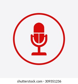 Microphone icon. Speaker symbol. Live music sign. Flat design style. Vector EPS 10.