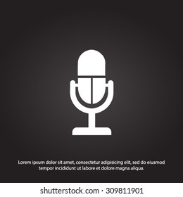 Microphone icon. Speaker symbol. Live music sign. Flat design style. Vector EPS 10.