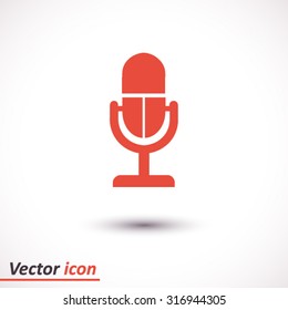Microphone icon. Speaker symbol. Live music sign. Flat design style. Vector EPS 10.