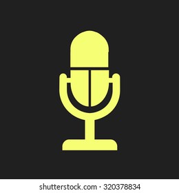Microphone icon. Speaker symbol. Live music sign. Flat design style. Vector EPS 10.