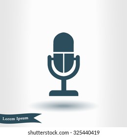 Microphone icon. Speaker symbol. Live music sign. Flat design style. Vector EPS 10.