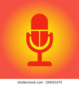 Microphone icon. Speaker symbol. Live music sign. Flat design style. Vector EPS 10.