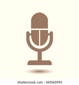 Microphone icon. Speaker symbol. Live music sign. Flat design style. Vector EPS 10.