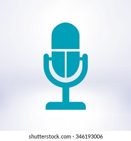 Microphone icon. Speaker symbol. Live music sign. Flat design style. Vector EPS 10.