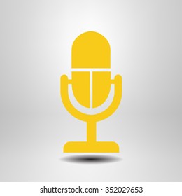 Microphone icon. Speaker symbol. Live music sign. Flat design style. Vector EPS 10.
