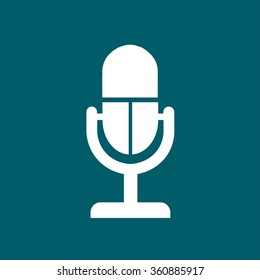 Microphone icon. Speaker symbol. Live music sign. Flat design style. Vector EPS 10.