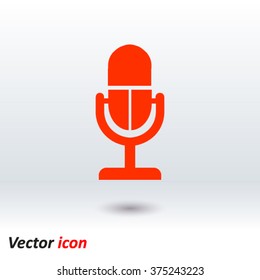 Microphone icon. Speaker symbol. Live music sign. Flat design style. Vector EPS 10.