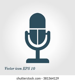 Microphone icon. Speaker symbol. Live music sign. Flat design style. Vector EPS 10.