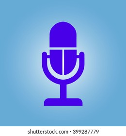 Microphone icon. Speaker symbol. Live music sign. Flat design style. Vector EPS 10.