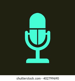 Microphone icon. Speaker symbol. Live music sign. Flat design style. Vector EPS 10.