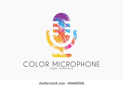 Microphone icon. Speaker symbol. Live music sign. Color microphone