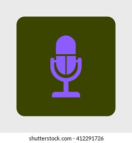 Microphone icon. Speaker symbol. Live music sign. Flat design style. Vector EPS 10.