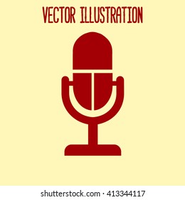 Microphone icon. Speaker symbol. Live music sign. Flat design style. Vector EPS 10.