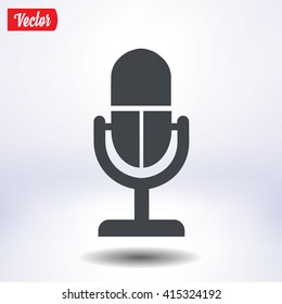 Microphone icon. Speaker symbol. Live music sign. Flat design style. Vector EPS 10.