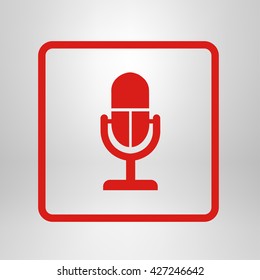 Microphone icon. Speaker symbol. Live music sign. Flat design style. Vector EPS 10.