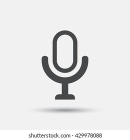 Microphone icon. Speaker symbol. Live music sign. Flat microphone web icon on white background. Vector