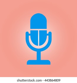 Microphone icon. Speaker symbol. Live music sign. Flat design style. Vector EPS 10.