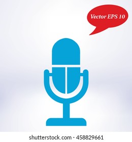 Microphone icon. Speaker symbol. Live music sign. Flat design style. Vector EPS 10.