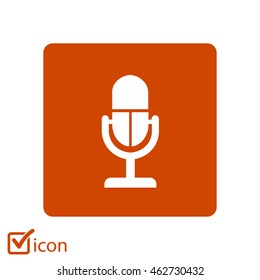 Microphone icon. Speaker symbol. Live music sign. Flat design style. Vector EPS 10.