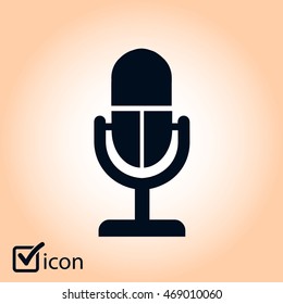 Microphone icon. Speaker symbol. Live music sign. Flat design style. Vector EPS 10.