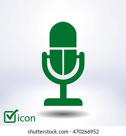 Microphone icon. Speaker symbol. Live music sign. Flat design style. Vector EPS 10.