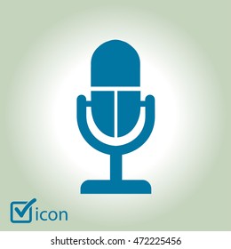 Microphone icon. Speaker symbol. Live music sign. Flat design style. Vector EPS 10.