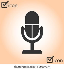 Microphone icon. Speaker symbol. Live music sign. Flat design style. Vector EPS 10.