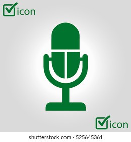 Microphone icon. Speaker symbol. Live music sign. Flat design style. Vector EPS 10.