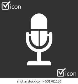 Microphone icon. Speaker symbol. Live music sign. Flat design style. Vector EPS 10.