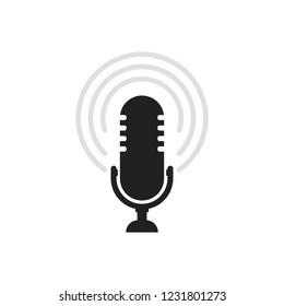 Microphone icon. Speaker vector. Sound sign isolated on white background. Simple illustration for web and mobile platforms.